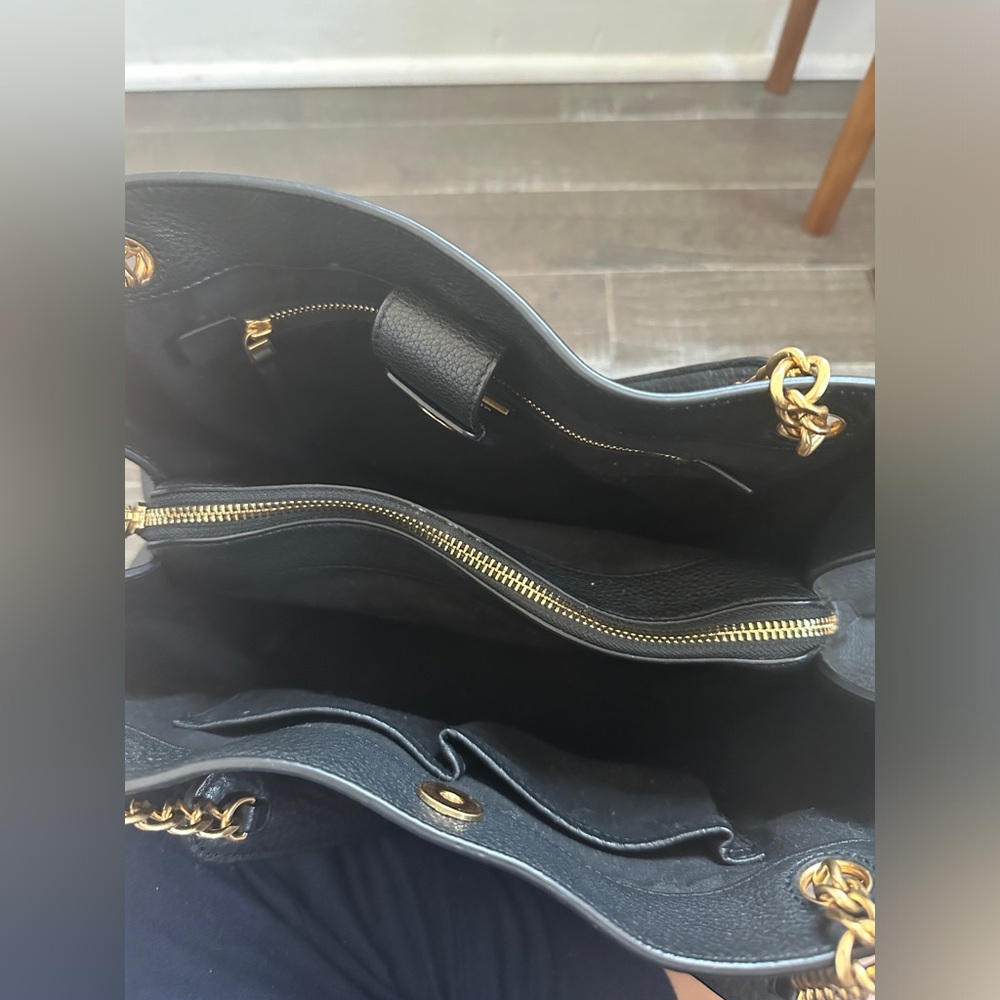 Tory Burch Black Tote with Gold Accents - Picture 8 of 8